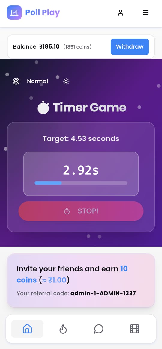 Pollplay app screenshot - Timer Game