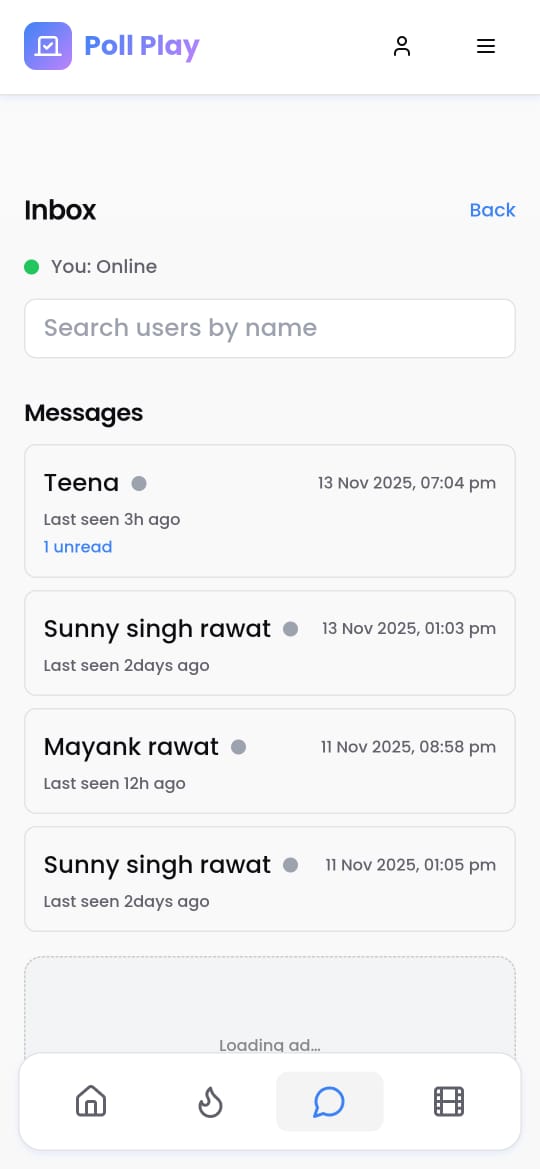 Pollplay app screenshot - Trending now